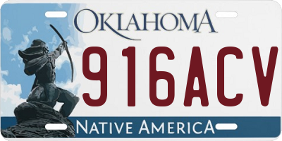 OK license plate 916ACV