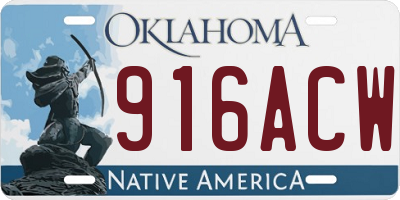 OK license plate 916ACW