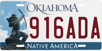OK license plate 916ADA
