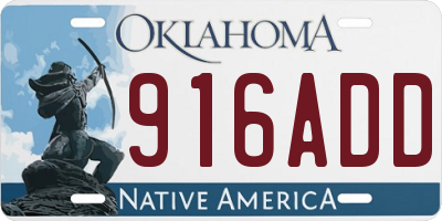 OK license plate 916ADD