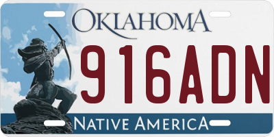 OK license plate 916ADN