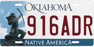 OK license plate 916ADR