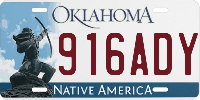 OK license plate 916ADY