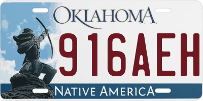 OK license plate 916AEH