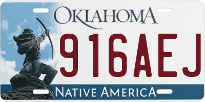 OK license plate 916AEJ