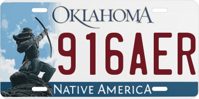 OK license plate 916AER