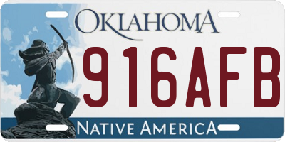 OK license plate 916AFB