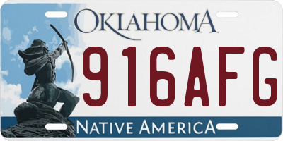 OK license plate 916AFG