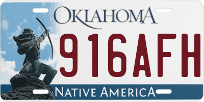 OK license plate 916AFH