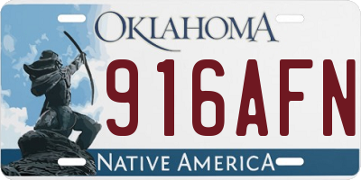 OK license plate 916AFN