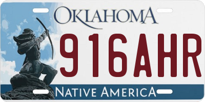 OK license plate 916AHR