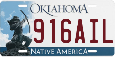 OK license plate 916AIL