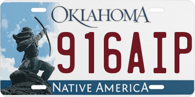 OK license plate 916AIP