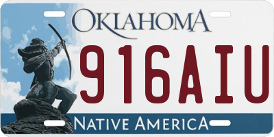 OK license plate 916AIU