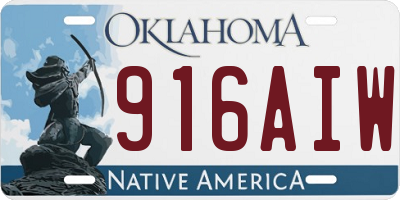 OK license plate 916AIW