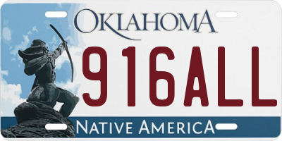 OK license plate 916ALL