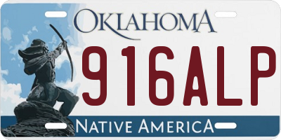 OK license plate 916ALP