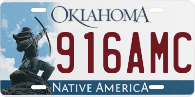 OK license plate 916AMC