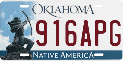 OK license plate 916APG
