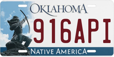 OK license plate 916API