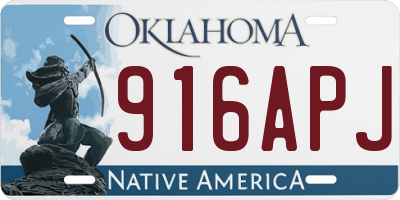 OK license plate 916APJ