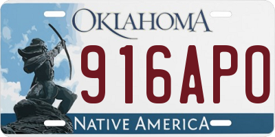 OK license plate 916APO