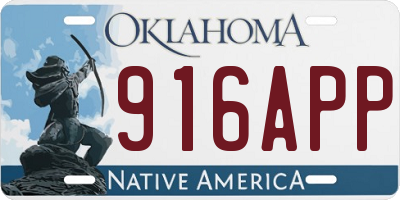 OK license plate 916APP