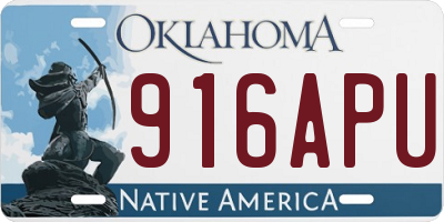OK license plate 916APU