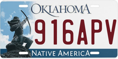 OK license plate 916APV