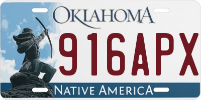 OK license plate 916APX