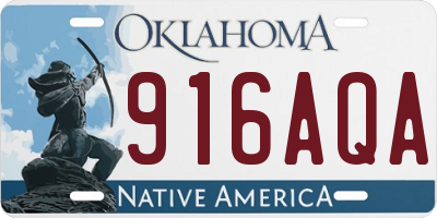 OK license plate 916AQA