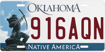 OK license plate 916AQN