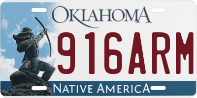 OK license plate 916ARM
