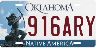 OK license plate 916ARY