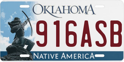 OK license plate 916ASB