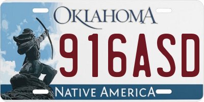 OK license plate 916ASD