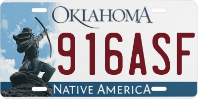 OK license plate 916ASF