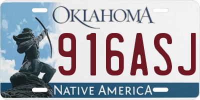 OK license plate 916ASJ