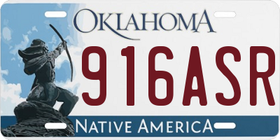 OK license plate 916ASR
