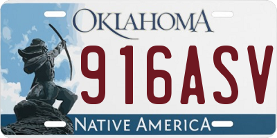 OK license plate 916ASV