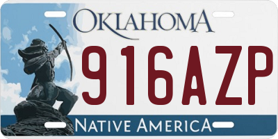 OK license plate 916AZP