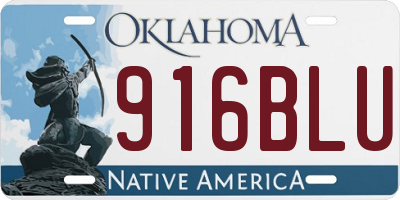 OK license plate 916BLU