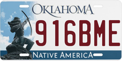 OK license plate 916BME