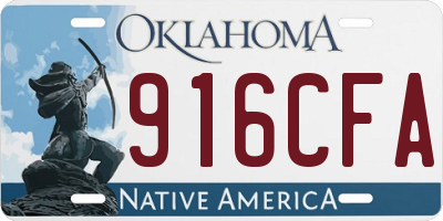 OK license plate 916CFA