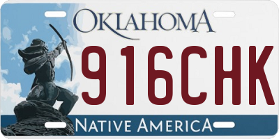 OK license plate 916CHK