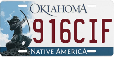 OK license plate 916CIF