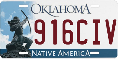 OK license plate 916CIV