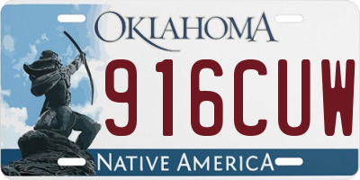 OK license plate 916CUW