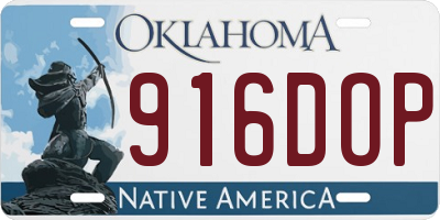 OK license plate 916DOP