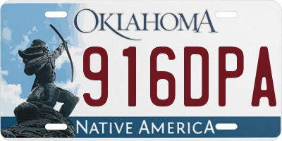OK license plate 916DPA